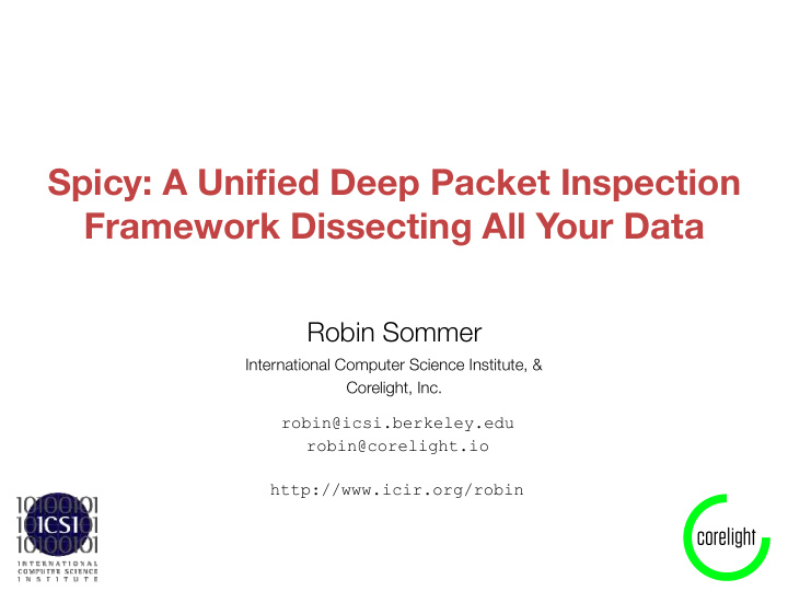spicy a unified deep packet inspection framework