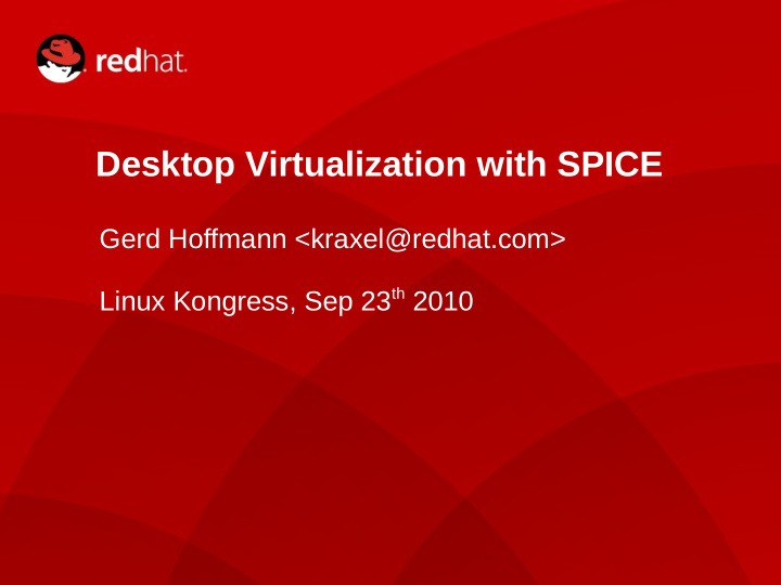 desktop virtualization with spice