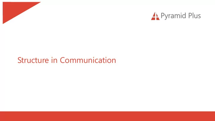 structure in communication agenda