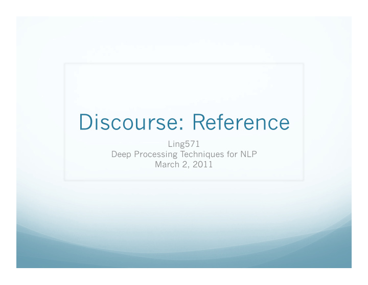 discourse reference