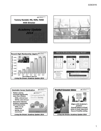 Academy Update  2016  Living the Dream: Academy Update 2016  Record-High Membership (Again)  Number