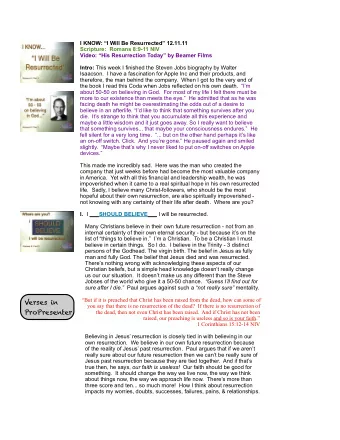 Verses in  you say that there is no resurrection of the dead?  If there is no resurrection of