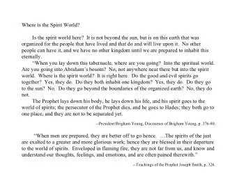 Where is the Spirit World?  Is the spirit world here?  It is not beyond the sun, but is on this