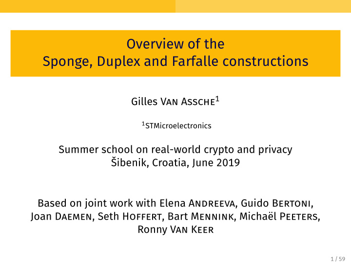 overview of the sponge duplex and farfalle constructions