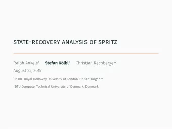 state-recovery analysis of spritz Stefan Klbl 2  rc4 and tls  RC4   Stream Cipher
