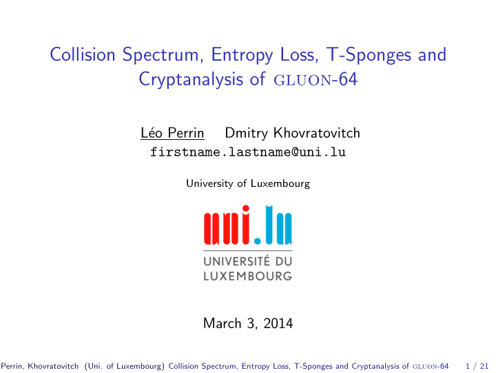 collision spectrum entropy loss t sponges and