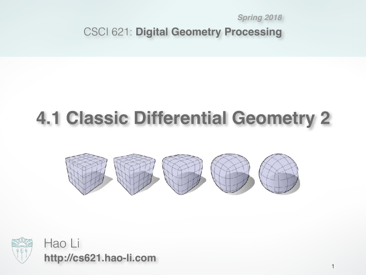 4 1 classic differential geometry 2