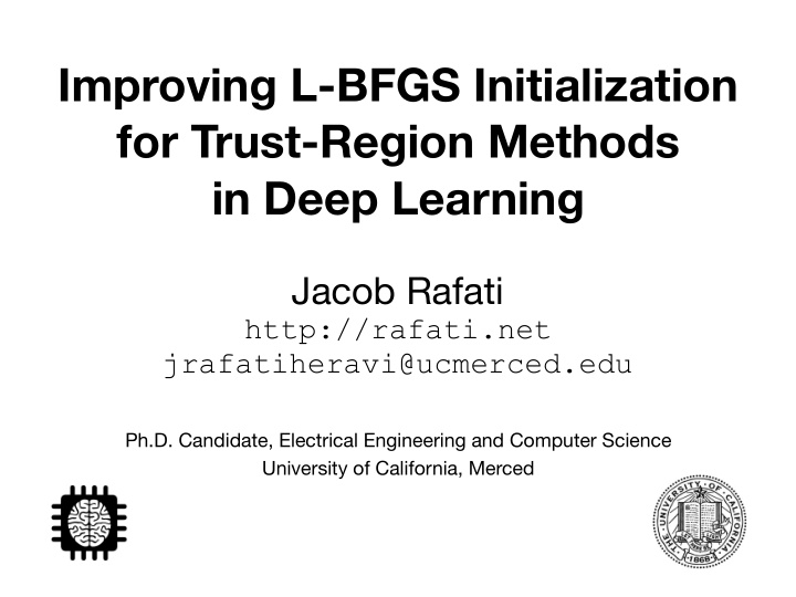 improving l bfgs initialization for trust region methods