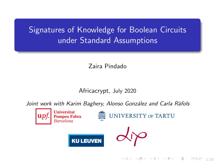 signatures of knowledge for boolean circuits under