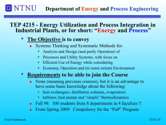 TEP 4215  -  Plan for Assignments with Guidance  Ass.  Topic  Supervised  Deadline  1  Sequence of