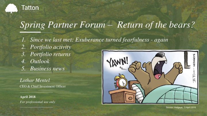 spring partner forum return of the bears