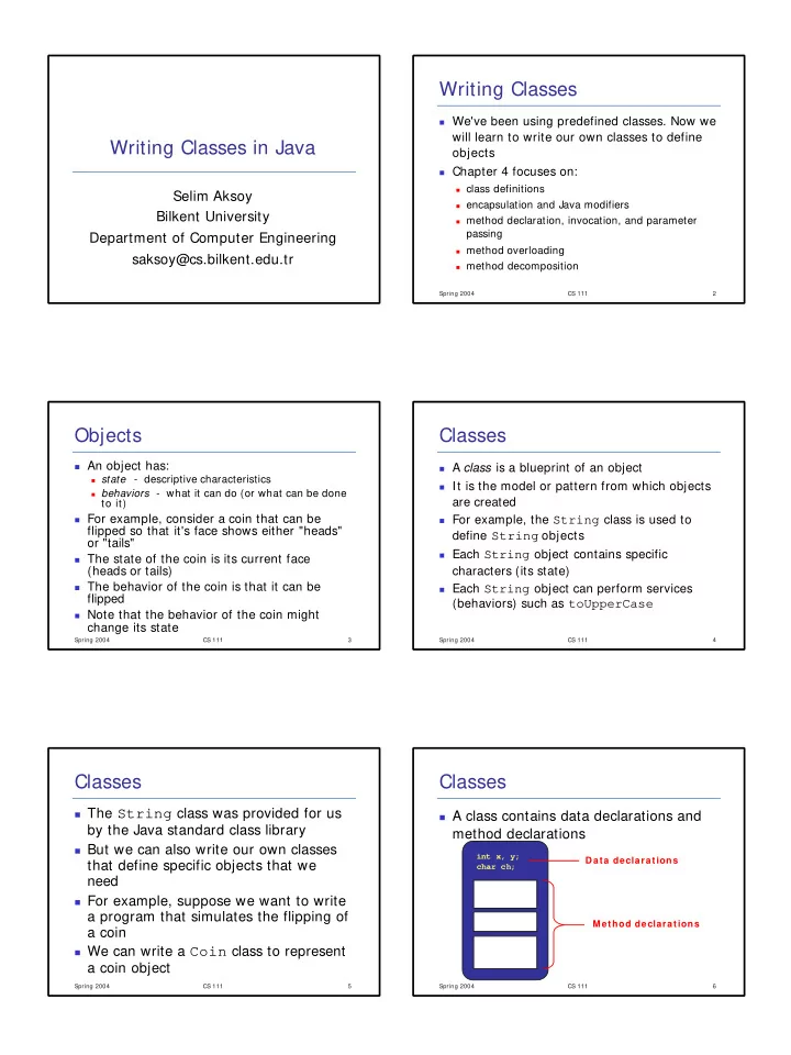 writing classes