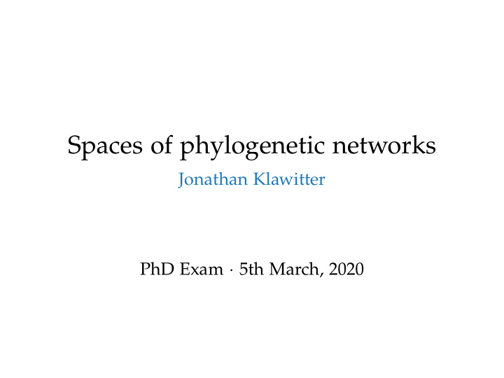spaces of phylogenetic networks