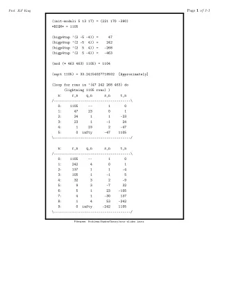 Page 1 of 3-1  Prof. JLF King  (init-moduli 5 13 17) = (221 170 -390)  *BIGM* = 1105  (bigp4tup