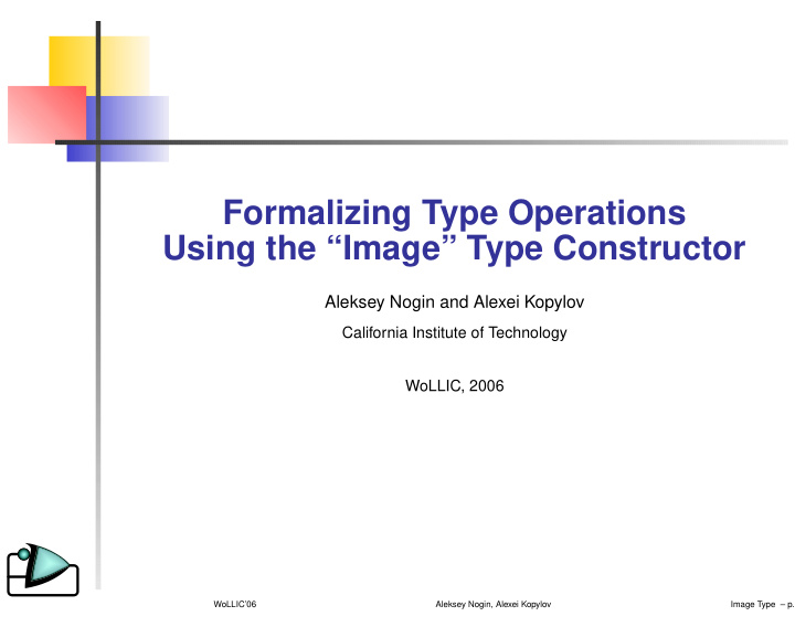formalizing type operations using the image type
