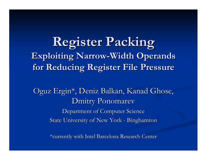 register packing register packing