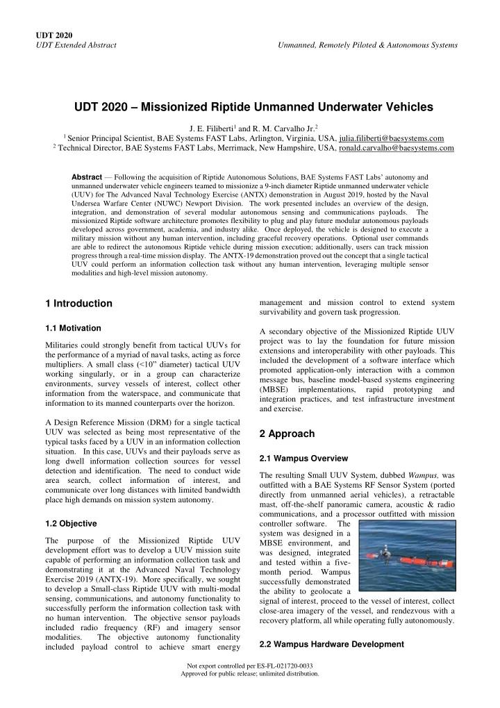 udt 2020 missionized riptide unmanned underwater vehicles