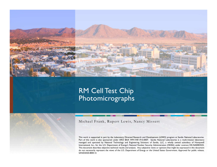rm cell test chip photomicrographs