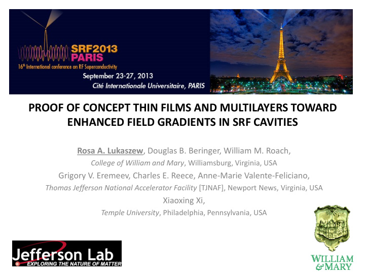 proof of concept thin films and multilayers toward