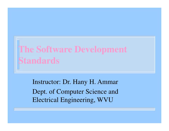 the software development standards