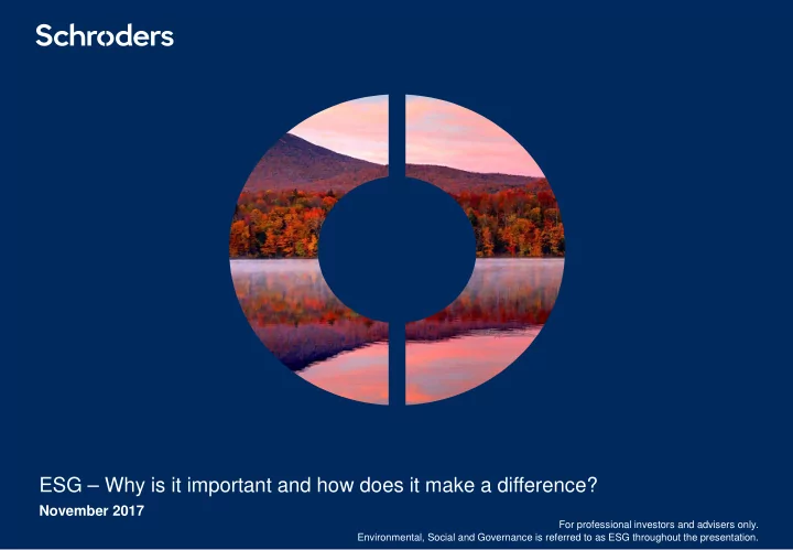 esg why is it important and how does it make a difference