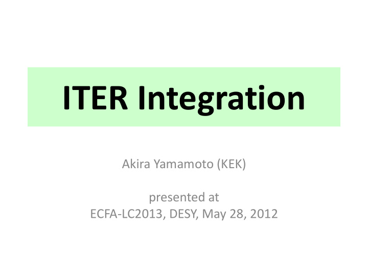 iter integration