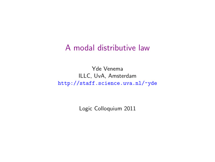 a modal distributive law