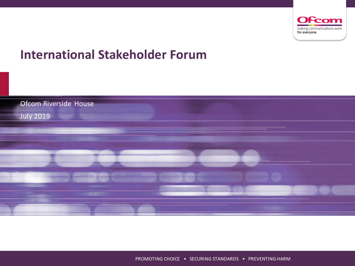 international stakeholder forum