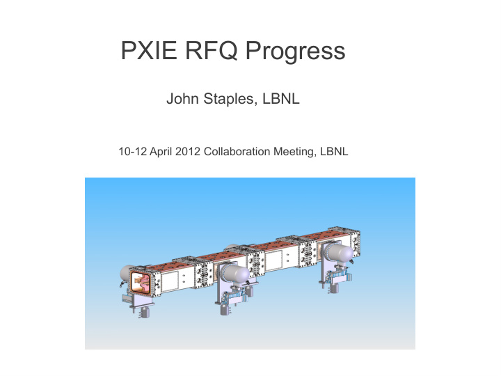 pxie rfq progress