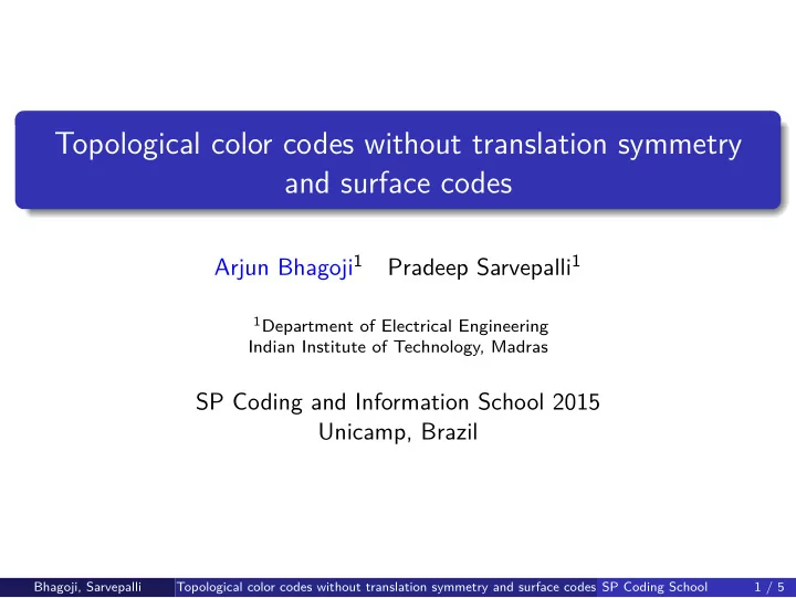 topological color codes without translation symmetry and