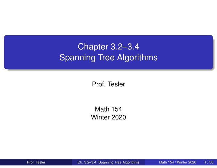 chapter 3 2 3 4 spanning tree algorithms