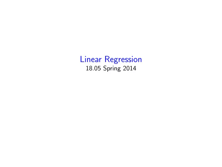 linear regression