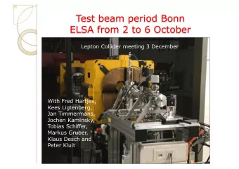 Lepton Collider meeting 3 December  With Fred Hartjes,  Kees Ligtenberg,  Jan Timmermans,  Jochen
