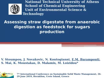 Assessing straw digestate from anaerobic  digestion as feedstock for sugars  production  V  .