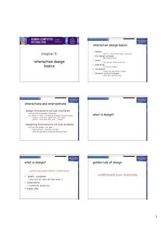interaction design   users   who they are, what they are like   basics   scenarios
