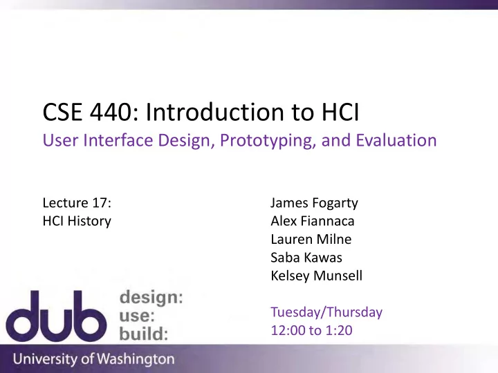 cse 440 introduction to hci