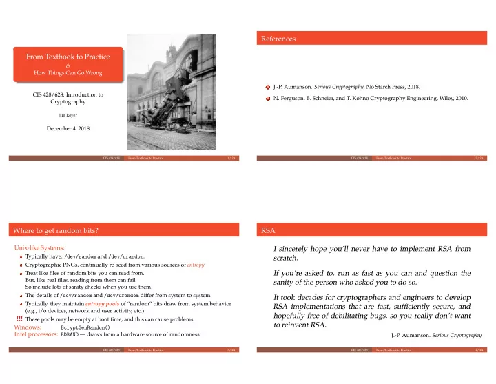 references from textbook to practice