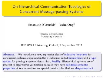On Hierarchical Communication Topologies of  Concurrent Message-passing Systems Emanuele