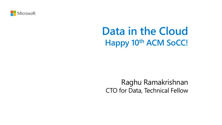 data in the cloud
