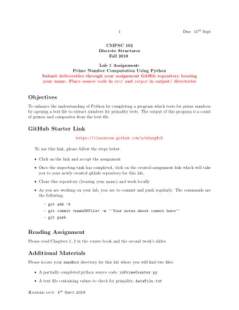 Objectives  To enhance the understanding of Python by completing a program which tests for prime
