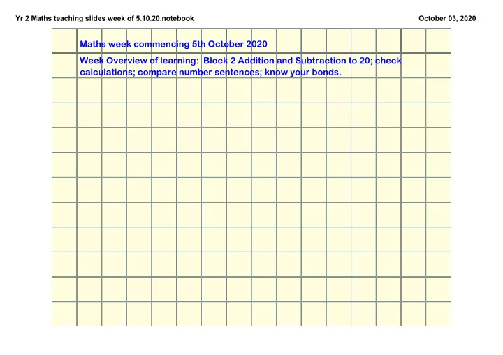 maths week commencing 5th october 2020 week overview of