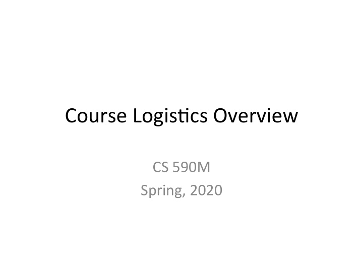 course logis cs overview