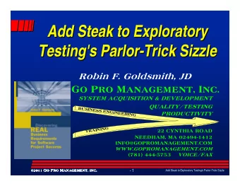 Add Steak to Exploratory  Add Steak to Exploratory  Testing's Parlor  Parlor-  -Trick Sizzle  Trick
