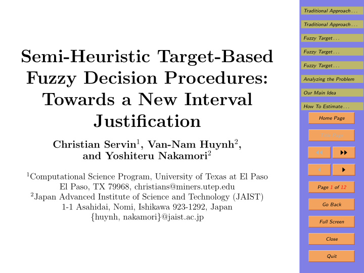 semi heuristic target based