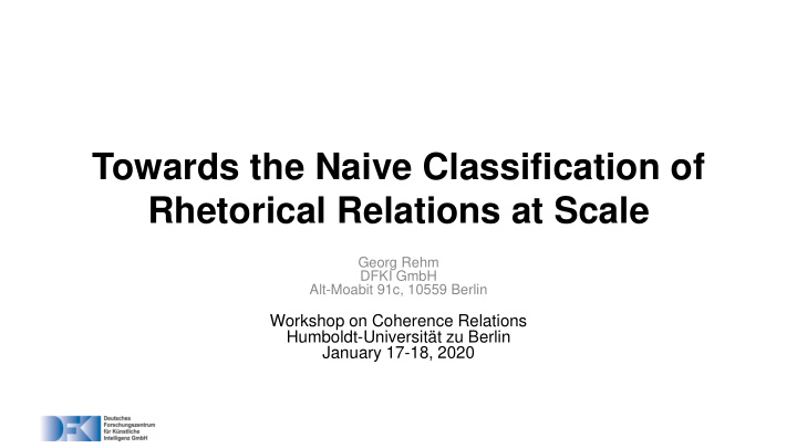 towards the naive classification of