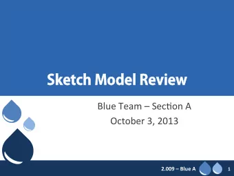 Sketch Model Review  Blue!Team!!Sec,on!A!  October!3,!2013! 2.009%%Blue%A !  1%  Problems and
