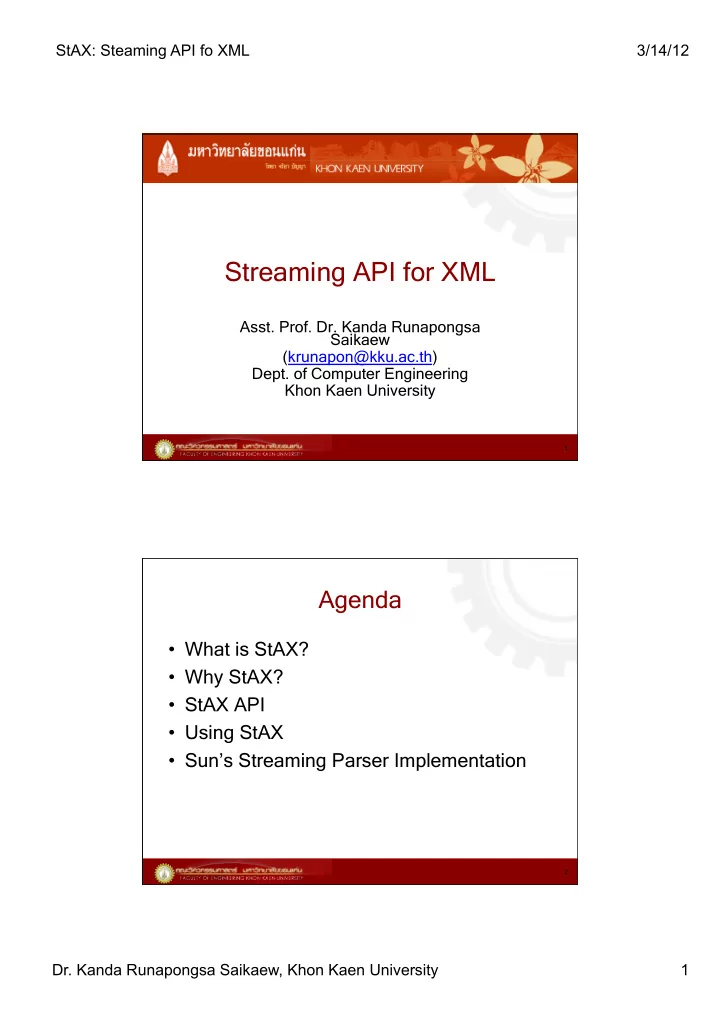 streaming api for xml