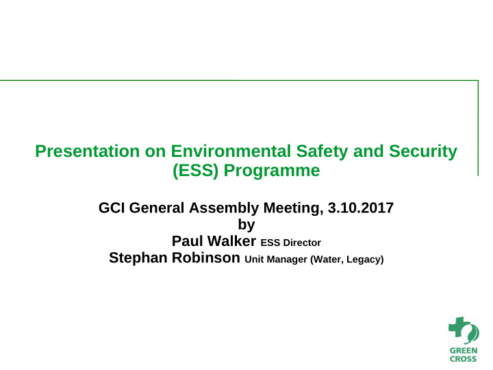 presentation on environmental safety and security ess
