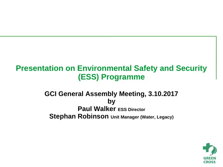 presentation on environmental safety and security ess