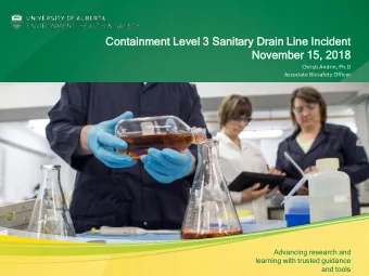 Cont  ontai  ainmen  ent Lev  Level  el 3  3 Sani  anitary Drai  ain  n Li  Line  ne Inc  ncident